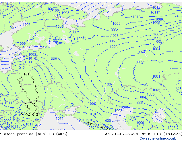 ciśnienie EC (AIFS) pon. 01.07.2024 06 UTC