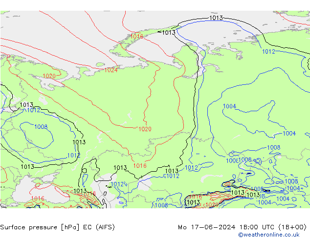 приземное давление EC (AIFS) пн 17.06.2024 18 UTC