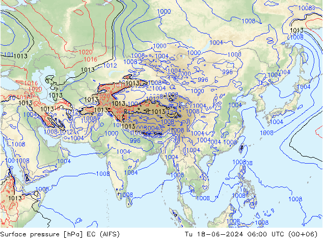 Luchtdruk (Grond) EC (AIFS) di 18.06.2024 06 UTC