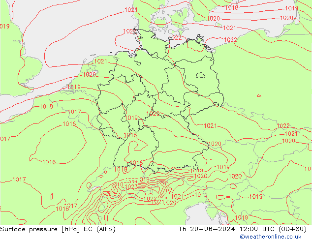 Luchtdruk (Grond) EC (AIFS) do 20.06.2024 12 UTC
