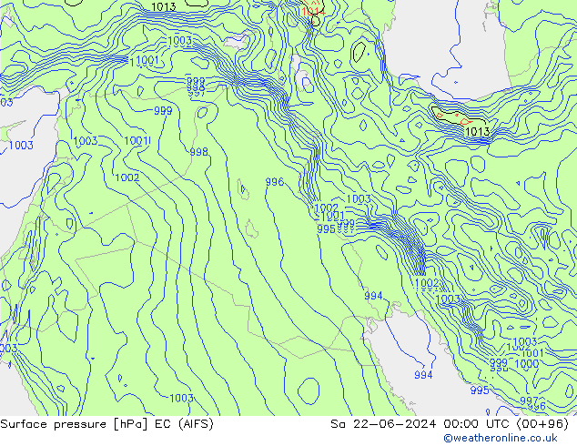 pressão do solo EC (AIFS) Sáb 22.06.2024 00 UTC