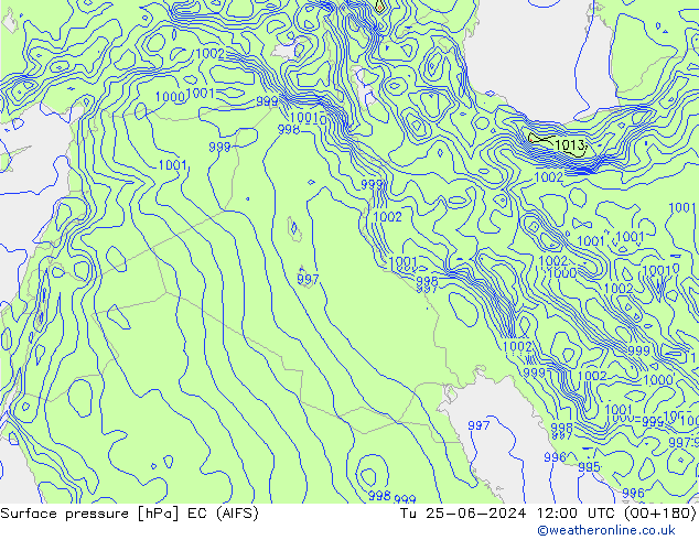pression de l'air EC (AIFS) mar 25.06.2024 12 UTC