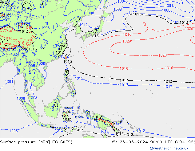 pressão do solo EC (AIFS) Qua 26.06.2024 00 UTC