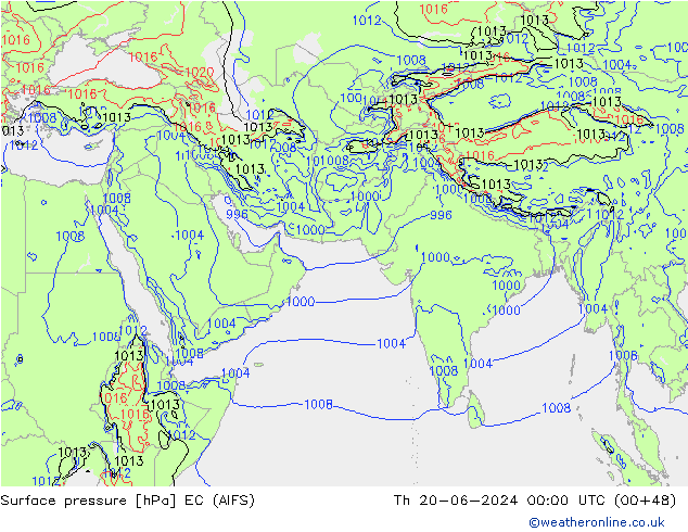 Surface pressure EC (AIFS) Th 20.06.2024 00 UTC