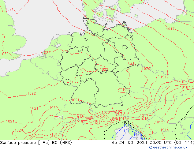 приземное давление EC (AIFS) пн 24.06.2024 06 UTC