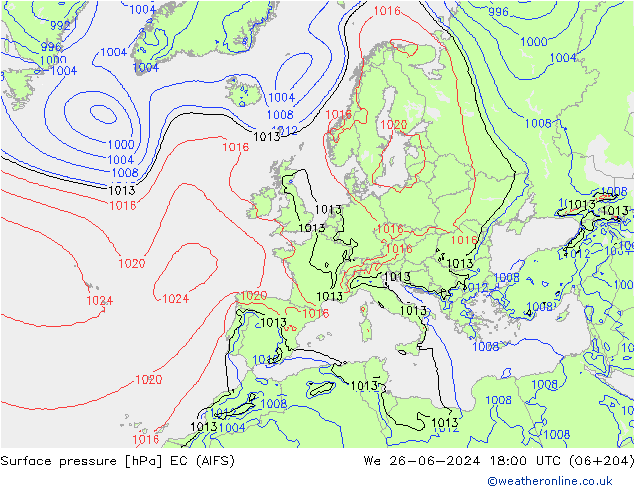 pression de l'air EC (AIFS) mer 26.06.2024 18 UTC
