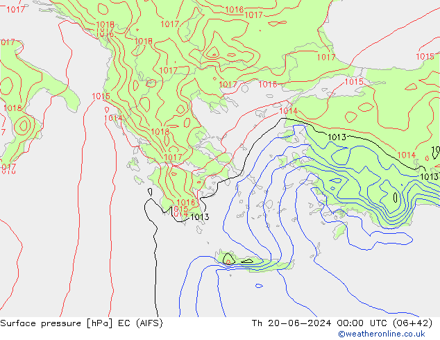 pressão do solo EC (AIFS) Qui 20.06.2024 00 UTC