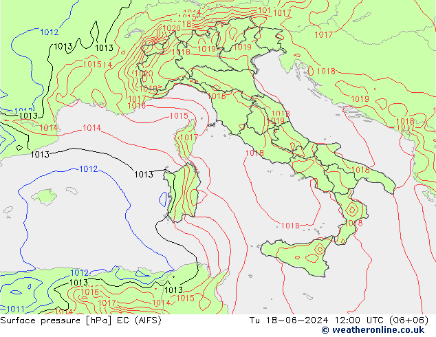 pression de l'air EC (AIFS) mar 18.06.2024 12 UTC
