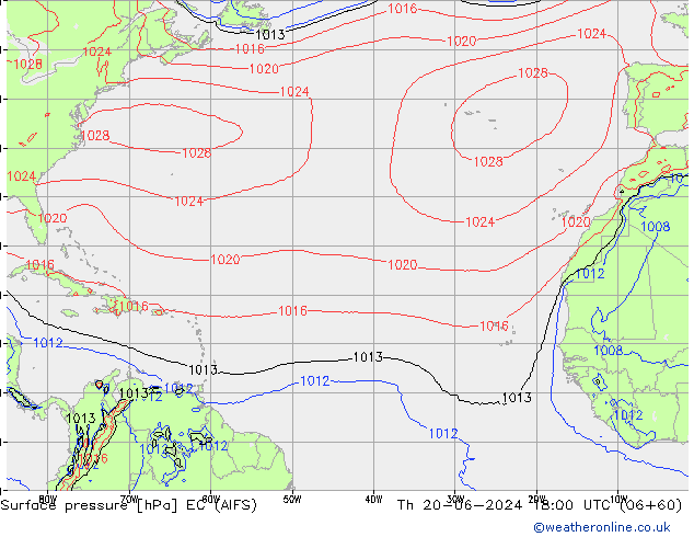 Surface pressure EC (AIFS) Th 20.06.2024 18 UTC