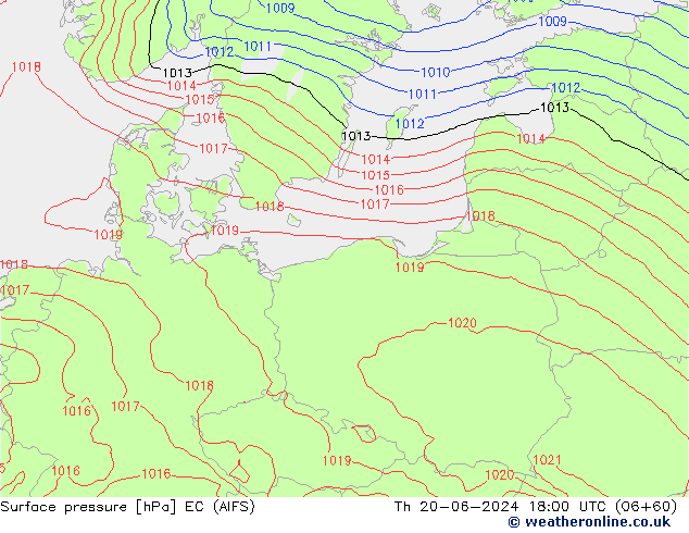 Luchtdruk (Grond) EC (AIFS) do 20.06.2024 18 UTC