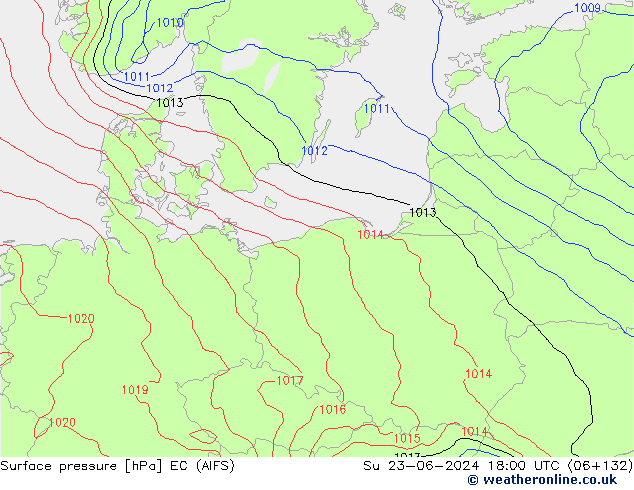 ciśnienie EC (AIFS) nie. 23.06.2024 18 UTC