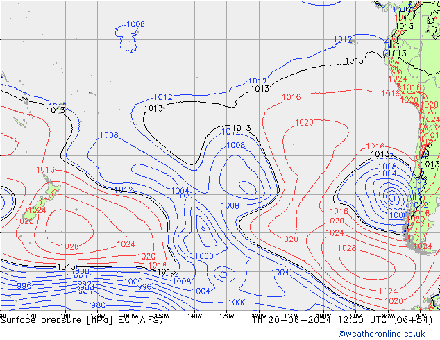 Presión superficial EC (AIFS) jue 20.06.2024 12 UTC