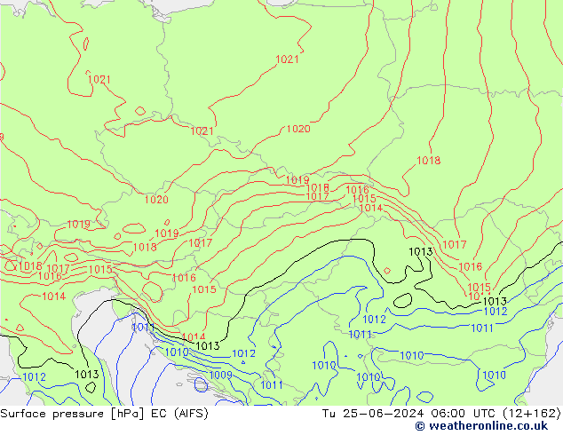 Pressione al suolo EC (AIFS) mar 25.06.2024 06 UTC
