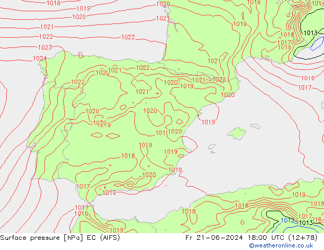 pressão do solo EC (AIFS) Sex 21.06.2024 18 UTC