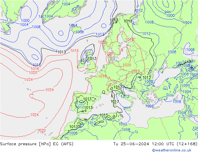 pression de l'air EC (AIFS) mar 25.06.2024 12 UTC