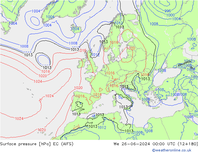 Bodendruck EC (AIFS) Mi 26.06.2024 00 UTC