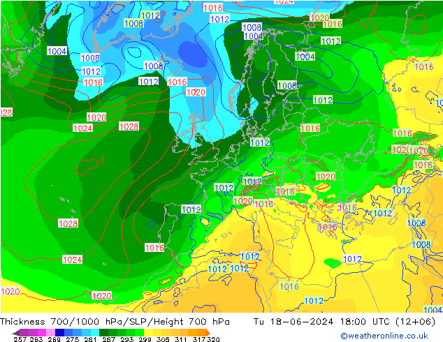 700-1000 hPa Kalınlığı EC (AIFS) Sa 18.06.2024 18 UTC