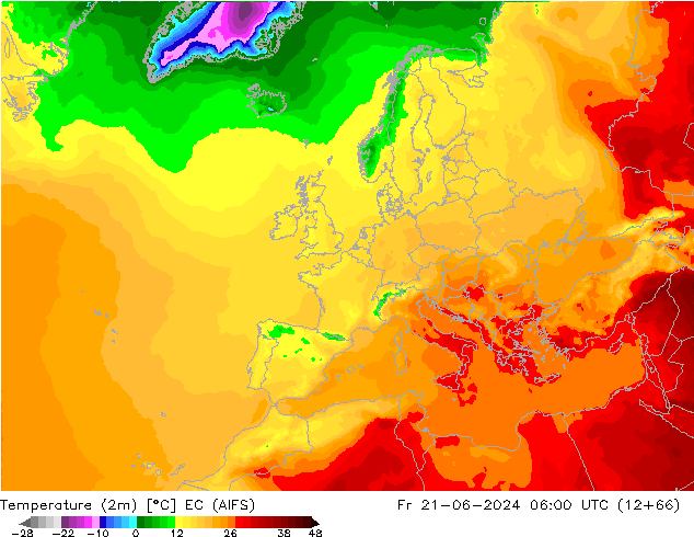 Temperaturkarte (2m) EC (AIFS) Fr 21.06.2024 06 UTC