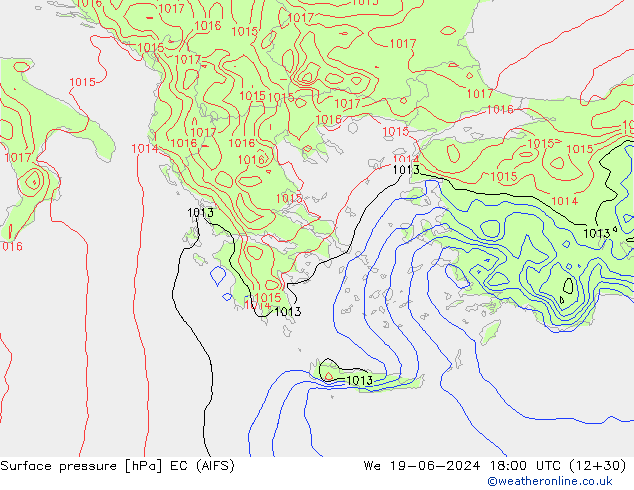 pressão do solo EC (AIFS) Qua 19.06.2024 18 UTC