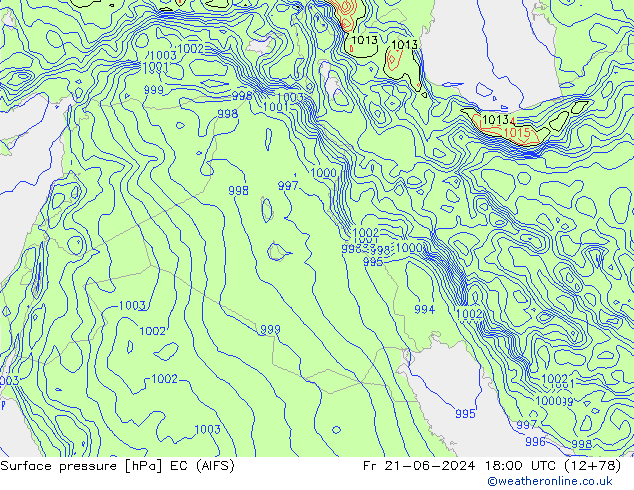 Bodendruck EC (AIFS) Fr 21.06.2024 18 UTC