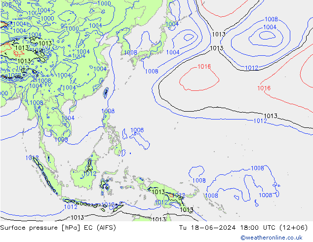 Luchtdruk (Grond) EC (AIFS) di 18.06.2024 18 UTC