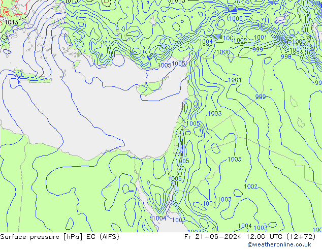 Surface pressure EC (AIFS) Fr 21.06.2024 12 UTC