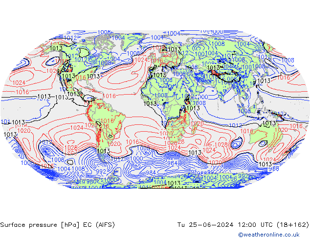 Luchtdruk (Grond) EC (AIFS) di 25.06.2024 12 UTC