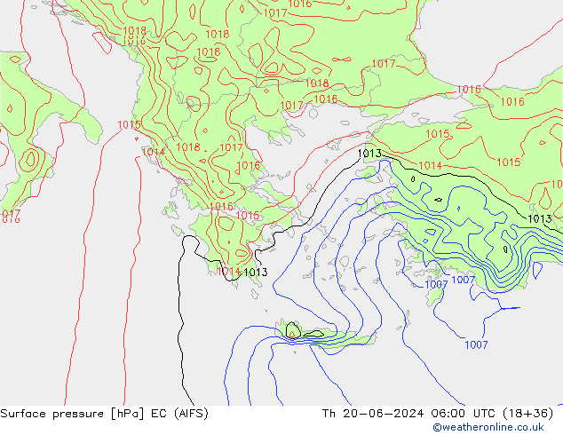 pressão do solo EC (AIFS) Qui 20.06.2024 06 UTC