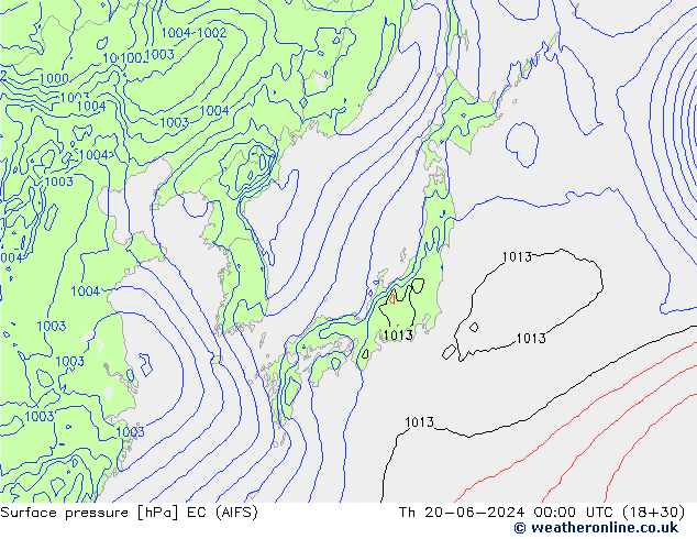 Yer basıncı EC (AIFS) Per 20.06.2024 00 UTC