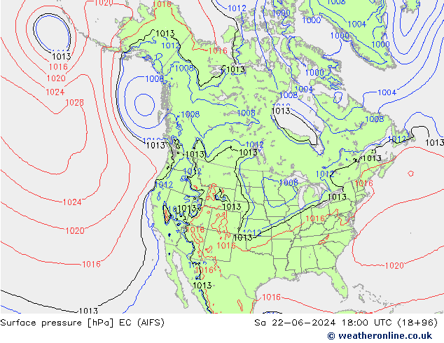 pressão do solo EC (AIFS) Sáb 22.06.2024 18 UTC
