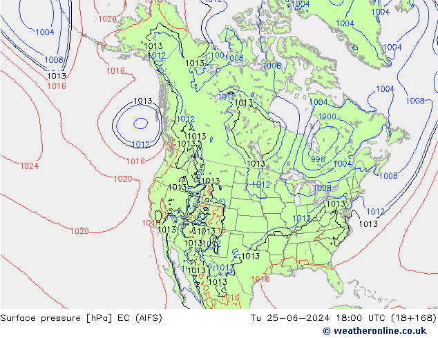 Bodendruck EC (AIFS) Di 25.06.2024 18 UTC