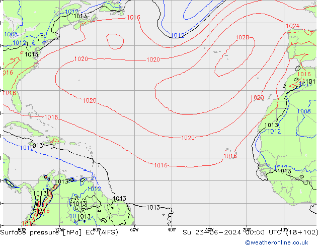 pressão do solo EC (AIFS) Dom 23.06.2024 00 UTC