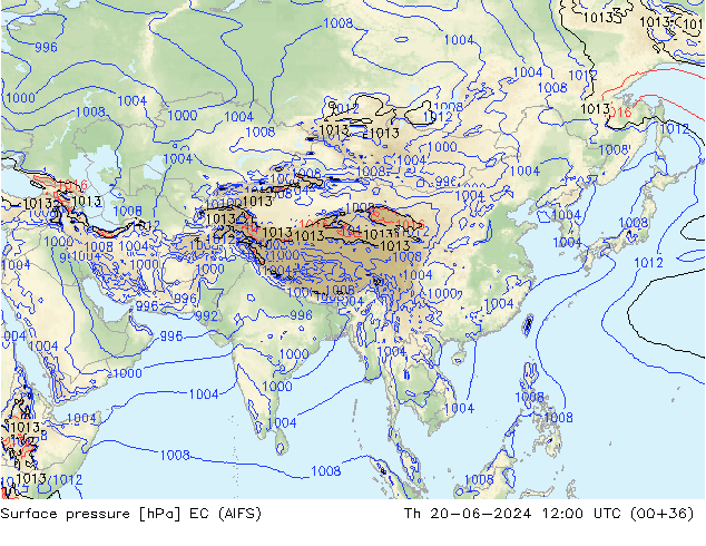 pression de l'air EC (AIFS) jeu 20.06.2024 12 UTC