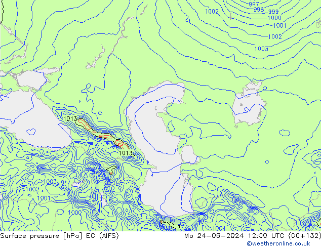 Luchtdruk (Grond) EC (AIFS) ma 24.06.2024 12 UTC