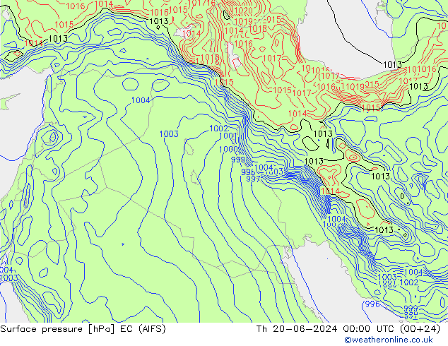 приземное давление EC (AIFS) чт 20.06.2024 00 UTC