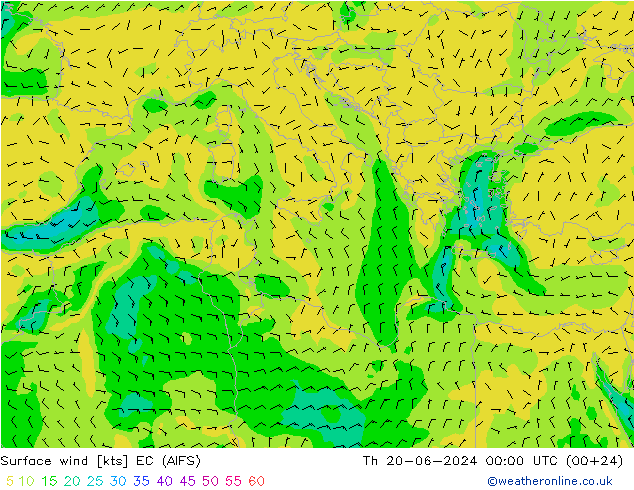 Bodenwind EC (AIFS) Do 20.06.2024 00 UTC