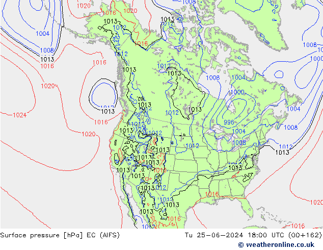 Surface pressure EC (AIFS) Tu 25.06.2024 18 UTC