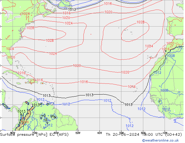 Luchtdruk (Grond) EC (AIFS) do 20.06.2024 18 UTC