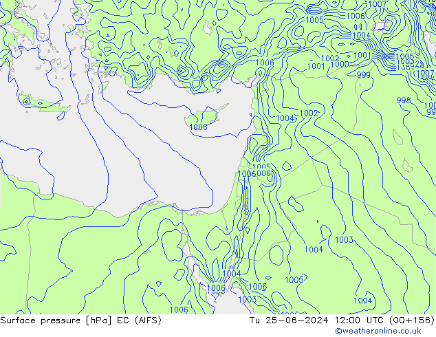 Luchtdruk (Grond) EC (AIFS) di 25.06.2024 12 UTC