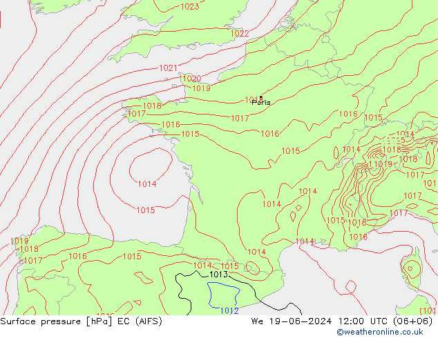 Bodendruck EC (AIFS) Mi 19.06.2024 12 UTC