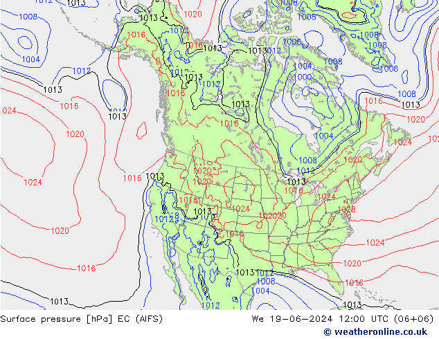 pressão do solo EC (AIFS) Qua 19.06.2024 12 UTC