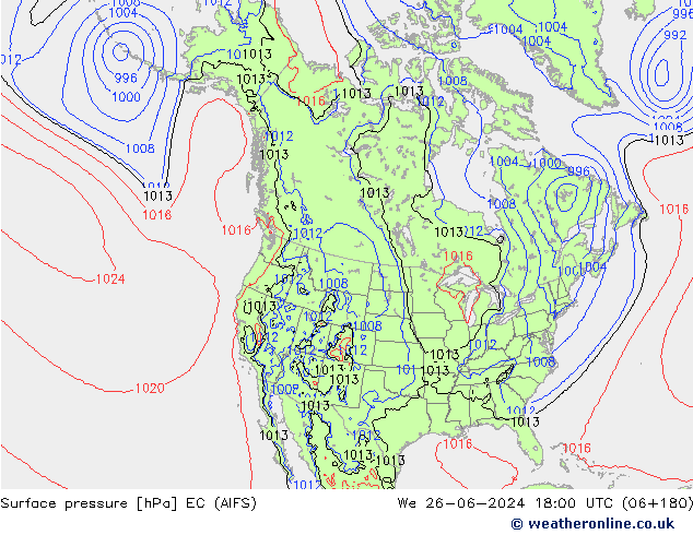 Luchtdruk (Grond) EC (AIFS) wo 26.06.2024 18 UTC