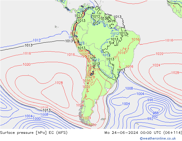 Luchtdruk (Grond) EC (AIFS) ma 24.06.2024 00 UTC