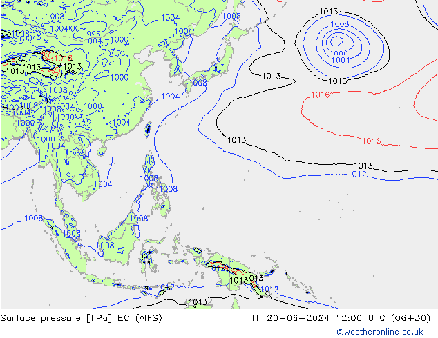 Surface pressure EC (AIFS) Th 20.06.2024 12 UTC