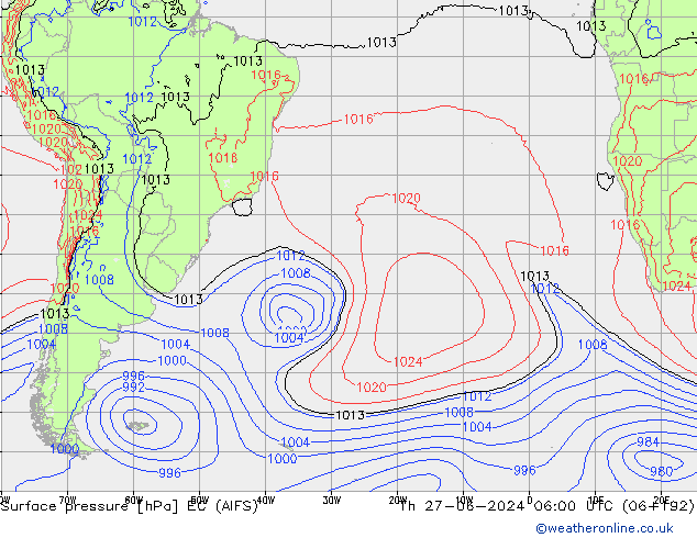 Yer basıncı EC (AIFS) Per 27.06.2024 06 UTC