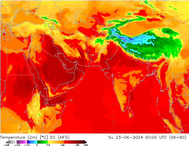 Temperatura (2m) EC (AIFS) dom 23.06.2024 00 UTC