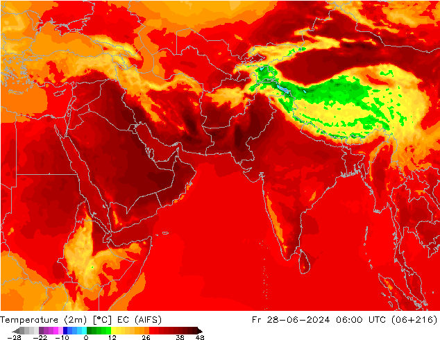 Temperatura (2m) EC (AIFS) vie 28.06.2024 06 UTC