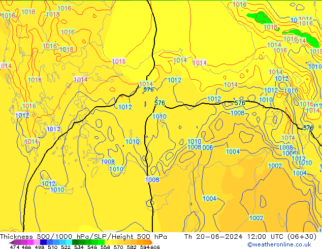 Thck 500-1000hPa EC (AIFS) Qui 20.06.2024 12 UTC