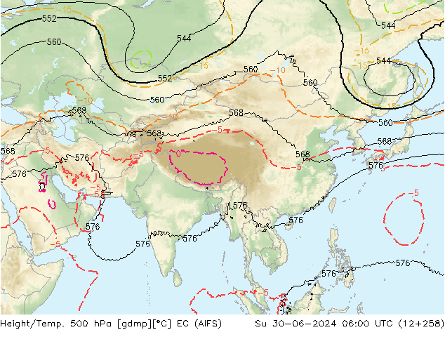 Height/Temp. 500 hPa EC (AIFS) Ne 30.06.2024 06 UTC