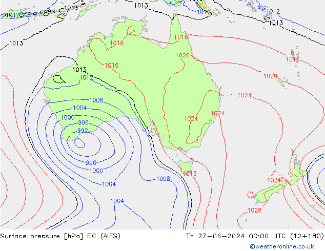 Bodendruck EC (AIFS) Do 27.06.2024 00 UTC